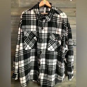 Black and white Plaid Shacket